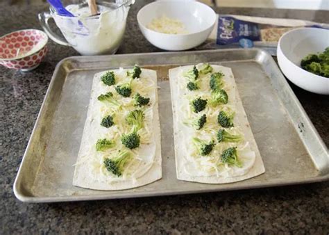 Flatbread White Broccoli Pizza Baked Bree