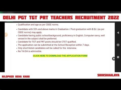 Delhi Pgt Tgt Prt Teachers Recruitment Delhi Teacher Vacancy