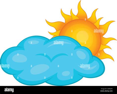 Sun behind clouds icon, cartoon style Stock Vector Image & Art - Alamy