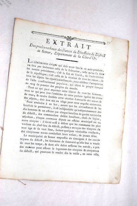 Extrait Des Proc S Verbaux Des S Ances Du Directoire Du District De