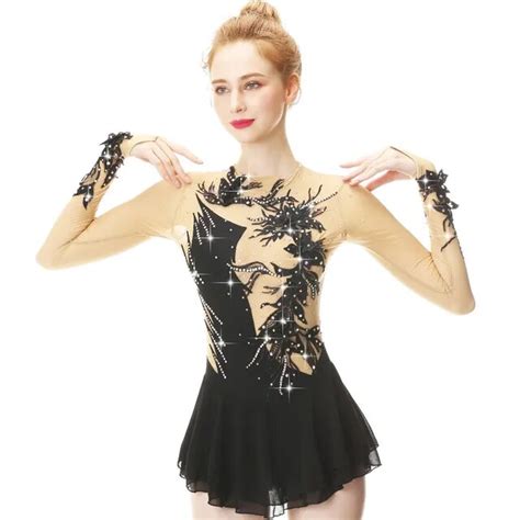 Black Figure Skating Costume Cheongsam Figure Skating Skirt Beautiful