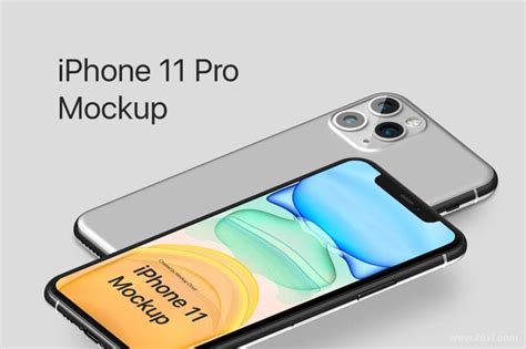 多种颜色展示的iphone 11 Pro手机psd样机素材 25学堂