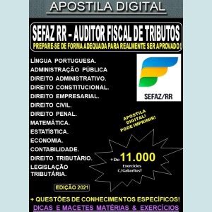 APOSTILA CONCURSO SEFAZ RR 2021 Editora Multimídia