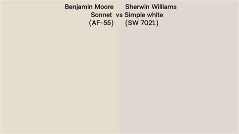 Benjamin Moore Sonnet AF 55 Vs Sherwin Williams Simple White SW 7021