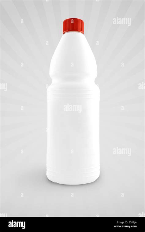 Unlabeled Plastic Bottle For Chemical Liquid On Gray Background Stock