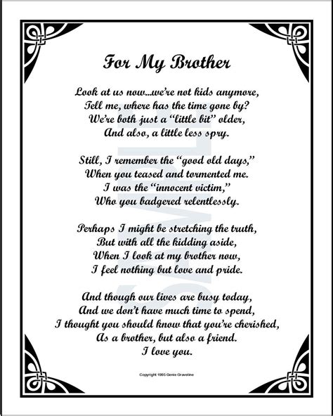 This Brother Poem Is The Perfect Gift For His 40th 50th 60th 65th 75th