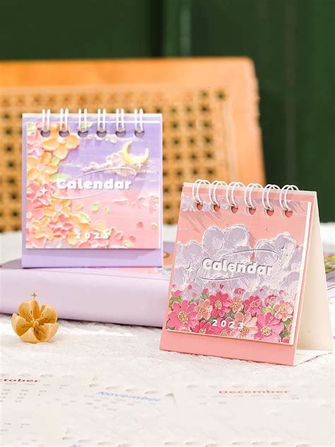 1 Pezzo Desk Calendario Modello Floreale 2023