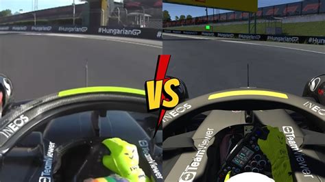 Real Life Vs Assetto Corsa Lewis Hamilton S F1 2023 Hungarian Grand