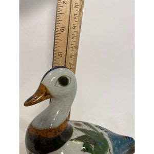 Mateos Art Signed Mateos Mexican Pottery Tonala Duck Painted