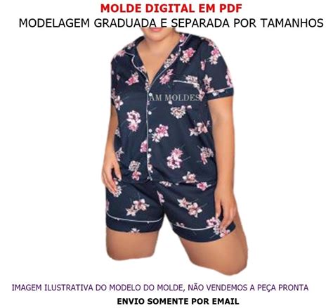 Molde Pijama Americano Curto Feminino Plus Size Elo