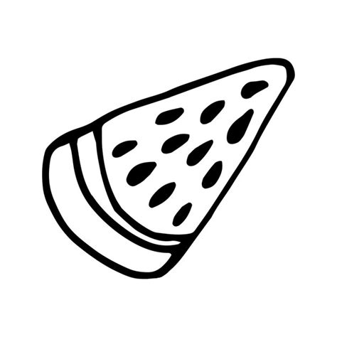 Premium Vector Single Element Of Watermelon Slice In Doodle Summer