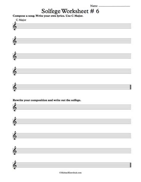 Free Advanced Solfege Worksheets – Michael Kravchuk