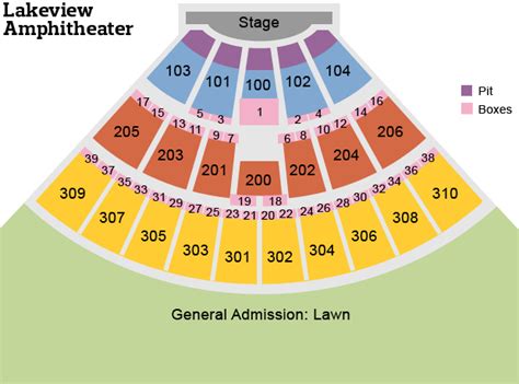 Lakewood Amphitheater Interactive Seating Chart Two Birds Home