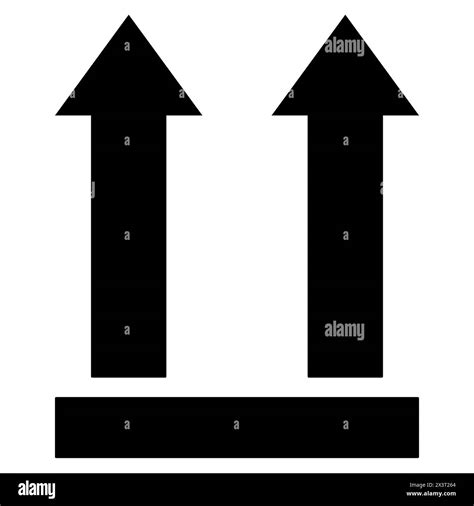 Two Black Arrows Pointing Upwards Simple Graphic With Two Solid Black