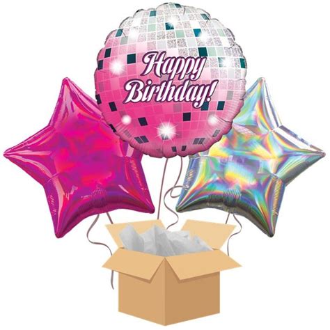 Glitter Ball Birthday Balloon Bouquet Delivered Inflated Party Delights