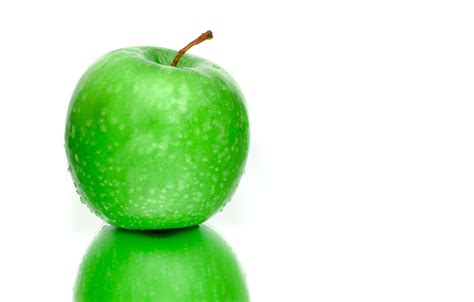 Mirror Reflection Of A Green Apple Free Image Download