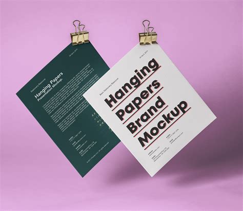 Hanging Psd Paper Brand Mockup Pixeden Club