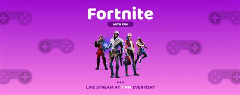 Purple Consoles Fortnite With Kim Twitch Banner Template