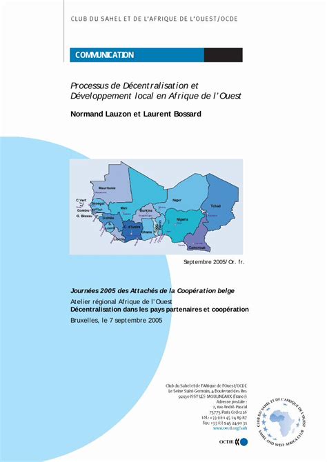 Pdf Processus De D Centralisation Et D Veloppement Local Au