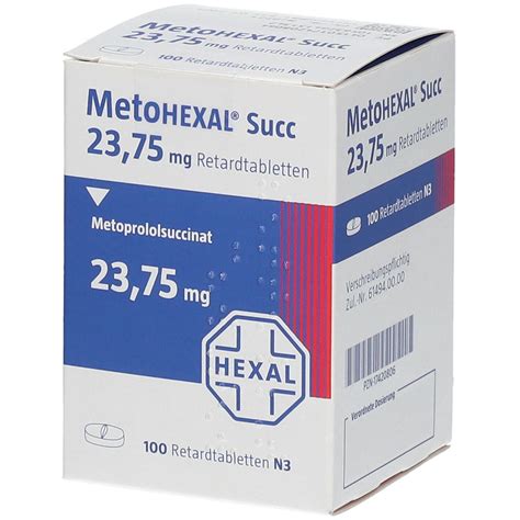 METOHEXAL Succ 23 75 Mg Retardtabletten Dose 100 St Mit Dem E Rezept