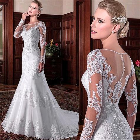 Exquisite Tulle Jewel Neckline Mermaid Wedding Dresses With Beaded Lace