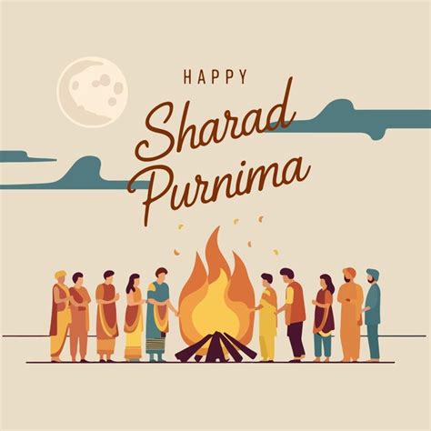 Happy Sharad Purnima Festival Background Illustration Premium Ai