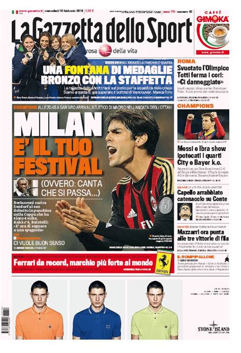 Gazzetta Dello Sport Milan Il Tuo Festival Calciomercatonews