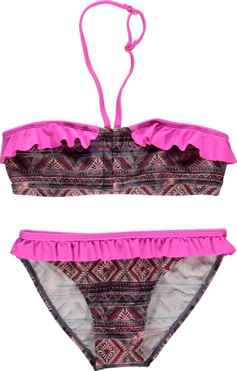 Losan Meisjes Bikini Grijs Roze Tribal Maat 128 Bol