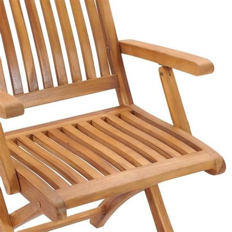 Atyhao Chaises Pliables De Jardin Pcs Bois De Teck Solide Ab