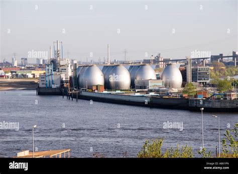 Tank Farm In The Port Of Hamburg Germany Stock Photo Alamy