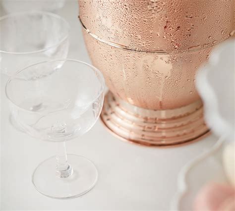 Monique Lhuillier Gabrielle Etched Champagne Glasses Pottery Barn