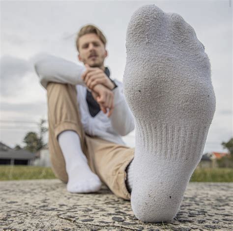 Mark Shows Off His Dirty White Crew Socks For Giant And Tiny Male