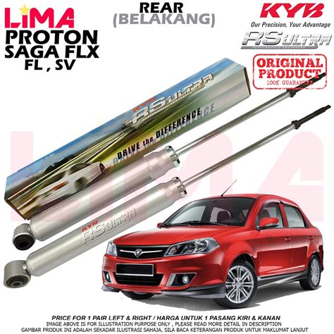 Pair Proton Saga Flx Rear Shock Absorber Rs Ultra Heavy Duty