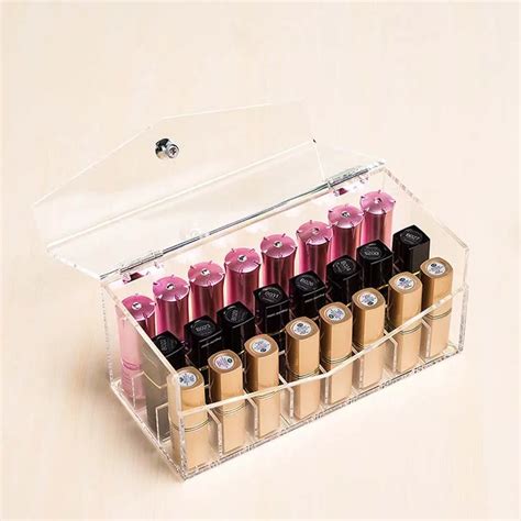 Acrylic Transparent Lipstick Storage Box Makeup Organizer Cosmetic