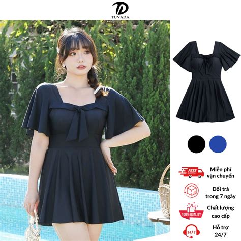 Bikini đi biển bigsize Tuvada đồ bơi nữ co giãn tốt đồ bơi 1 mảnh che