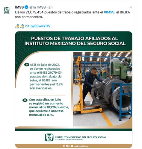 Reporta IMSS creación de más de 10 mil empleos