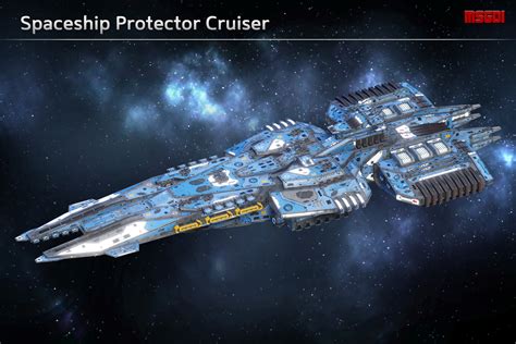 Spaceship Protector Cruiser 3d Space Unity Asset Store