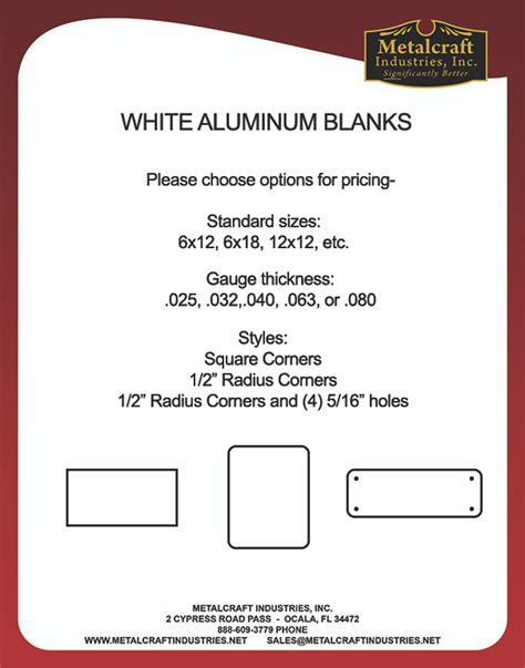 Aluminum Sign Blanks (WHITE)