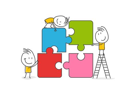 Stick Figures Team Metaphor Business Concept Vector Grape Drawing