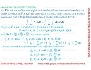 Advanced Mathematics Vector Calculus Integral Calculus Gauss