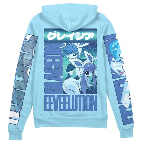 Glaceon Pokemon Streetwear Zip Hoodie Jacket Anime Ape