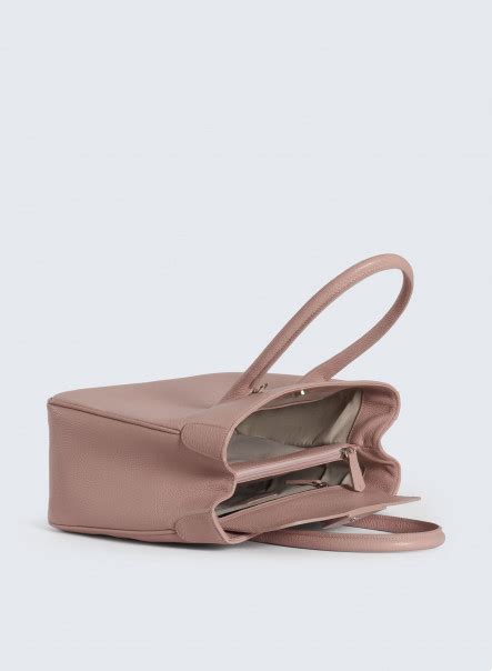 Pink Tote Bag In Genuine Leather Cinzia Rocca