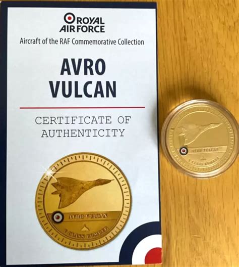 Raf Commemorative Collection Ct Gold Coin Medallion Avro Vulcan V