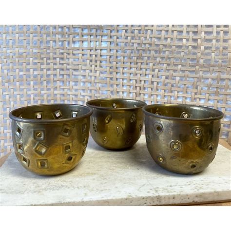 Pottery Barn Accents Pottery Barn Brass Candle Holder Votives Set Of 3 Made In India Poshmark