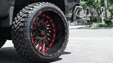 Tis Wheels B Custom Gloss Black With Red Accents Off Road Rims