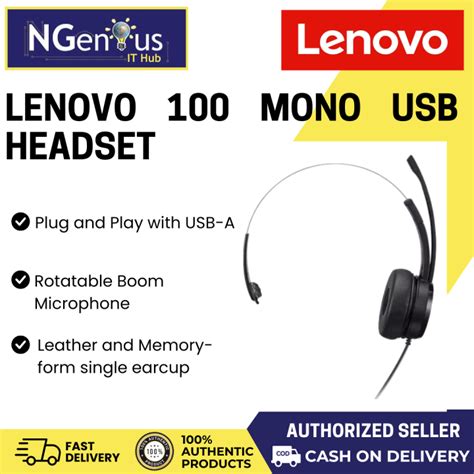 Lenovo 100 Mono Usb Headset Lazada Ph