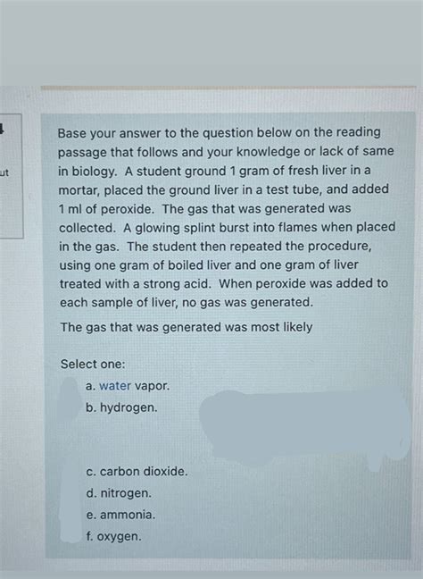 Solved Base Your Answer To The Question Below On The Reading Chegg