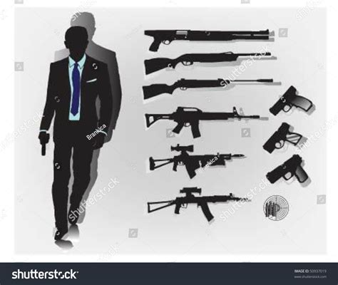 Secret Agent His Weapons Stock Vector 50937019 - Shutterstock