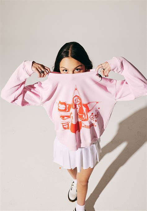 Guts World Tour Crewneck Pullover In Pink Olivia Rodrigo Official Store