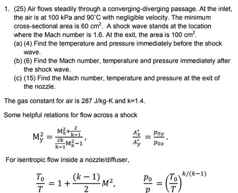 Solved 1 25 Air Flows Steadily Through A Chegg